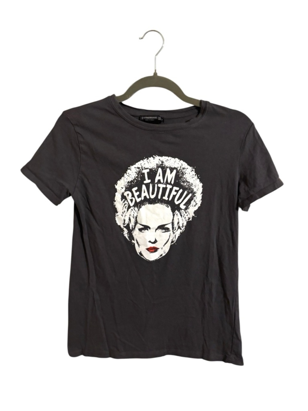 Stradivarius Universal Monsters Bride Of Frankenstein Gray Tee Women’s Small